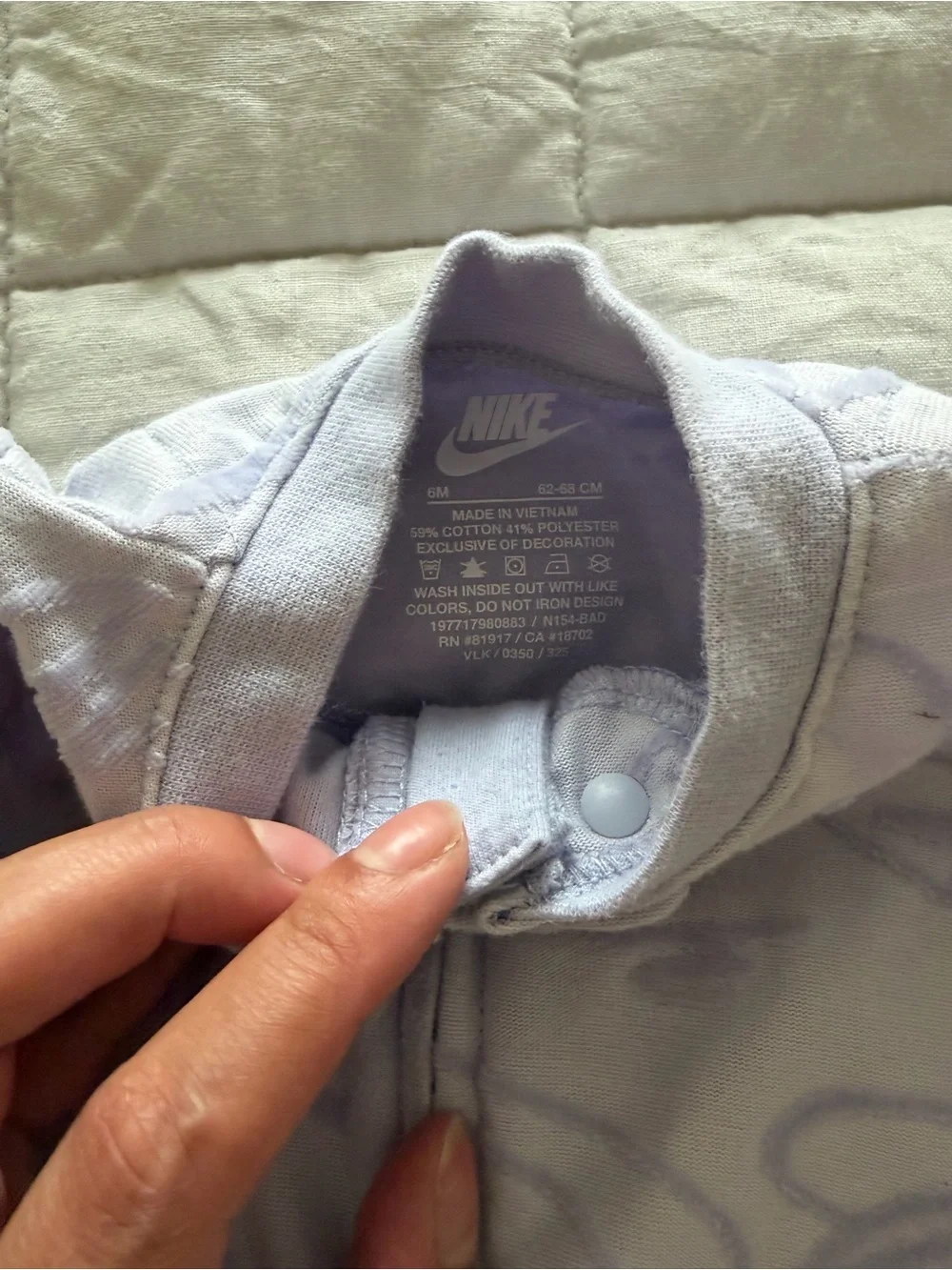 Nike Lavender/Purple Baby Footed One-Piece